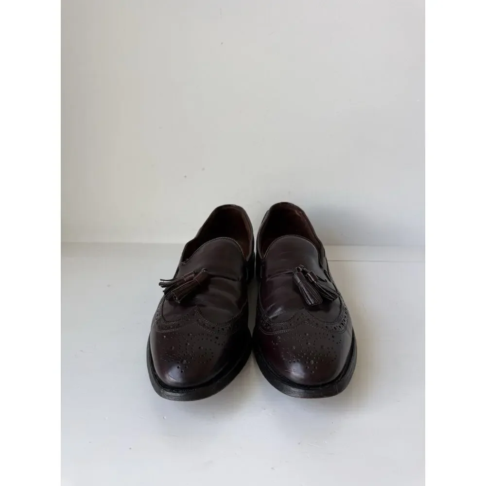 Allen Edmonds Maxfield Men Tassel Loafers 10.5 B Brown Leather Braided Made USA